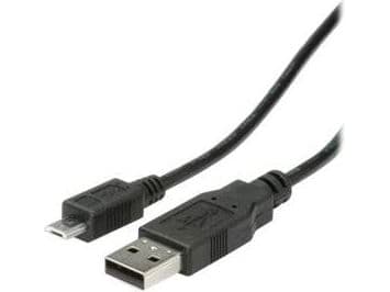 ROLINE 11.02.8755, 3 m, USB A, Micro-USB B, USB 2.0, Hane/Hane, Svart