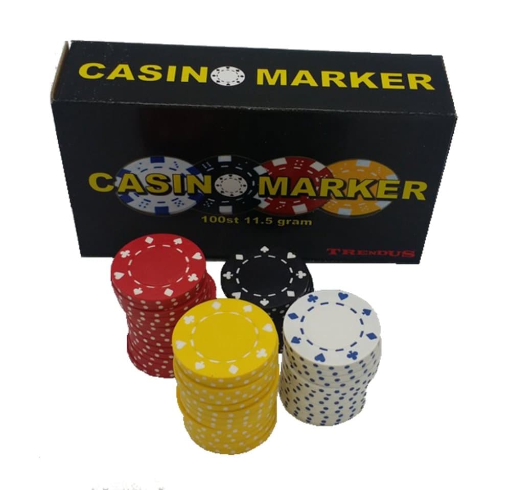 1000 st Spelmarker / Pokermarker - 10x100 med markerlåda