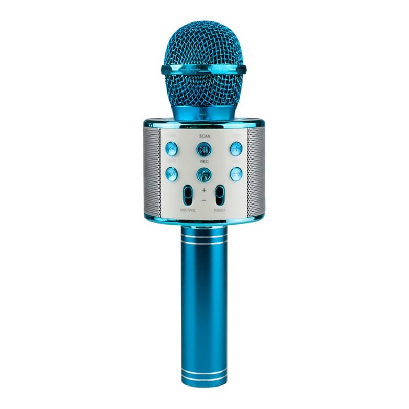 KTV Trådløs Karaoke Mikrofon Blå | CDON Trådløs Karaoke mikrofon med Bluetooth høyttaler 2x5W sølv