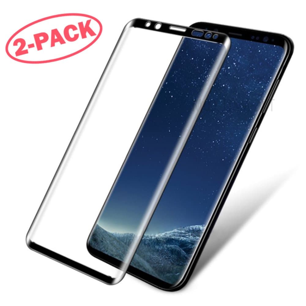 2-Pack Skärmskydd Samsung Galaxy S8 - Heltäckande Glas Svart