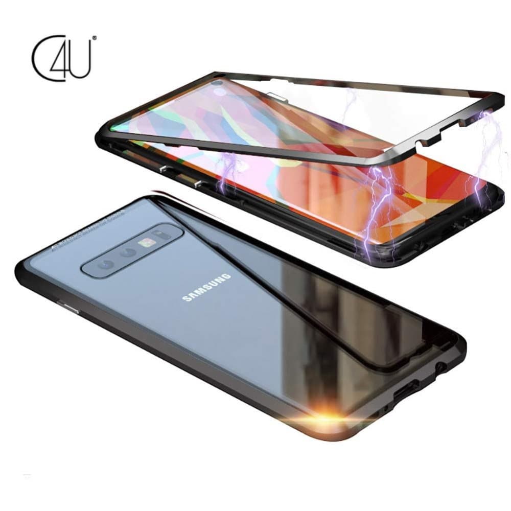 C4U® Galaxy S10 Eksklusiv Shock Absorber Magnet Skal med glas