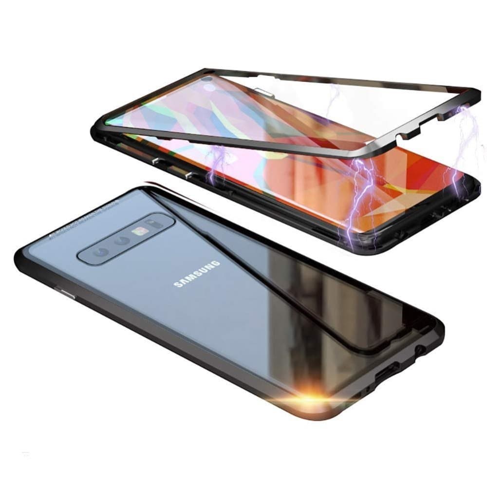 C4U® Galaxy S10+ Eksklusiv Shock Absorber Magnet Skal med glas
