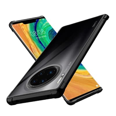 Mate 30 Pro ShockBlack - Slim transparent / sort shell C4U®