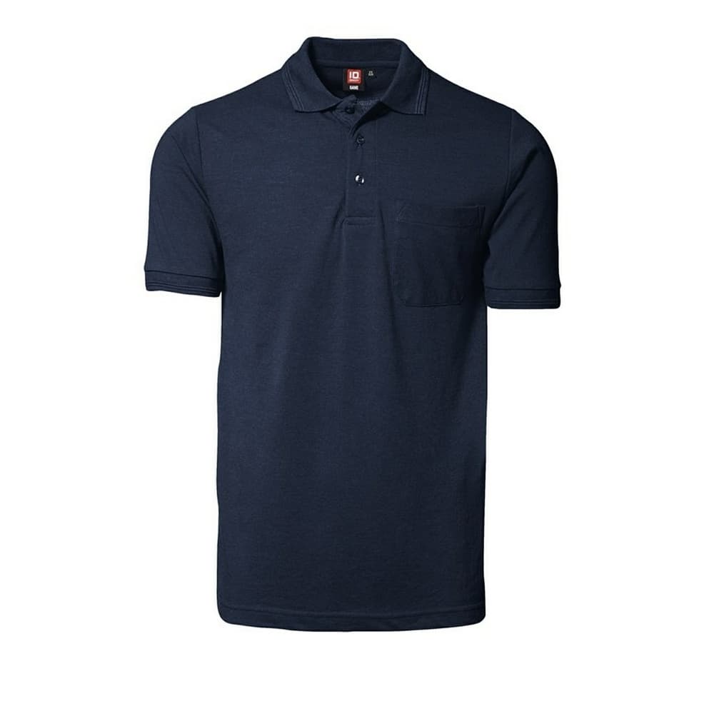 ID Klassisk poloskjorta med en ärm, kortärmad, piké, mönster med fickan