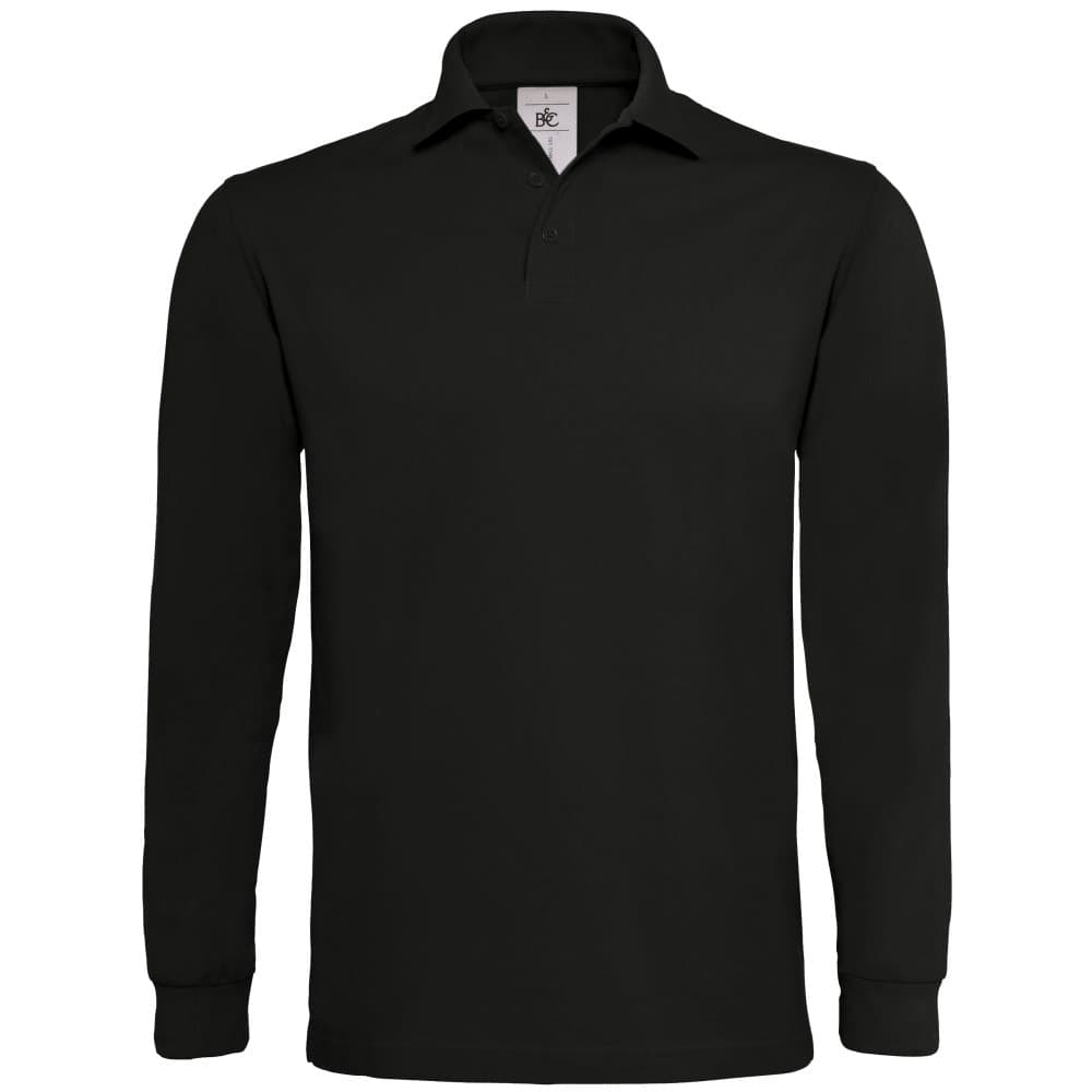 B&C Mens Heavymill Cotton Long Sleeve Polo Shirt
