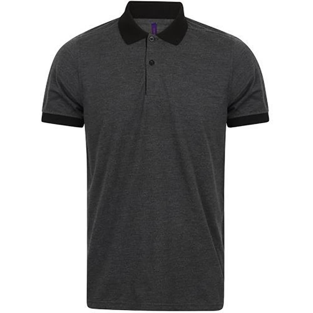 Henbury Mens Contrast Tri-Blend Jersey Polo Shirt