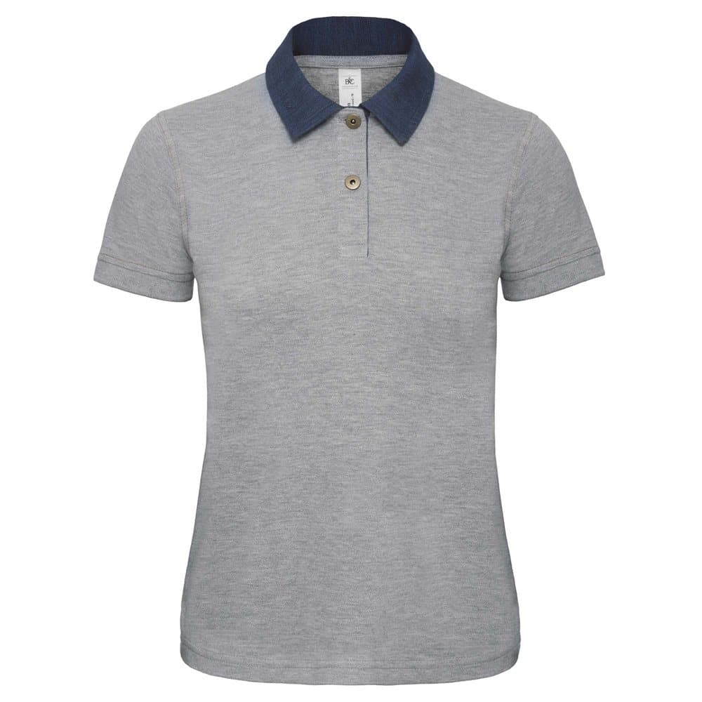 B&C Denim Damer / Damer framåt Poloskjorta med kort ärm