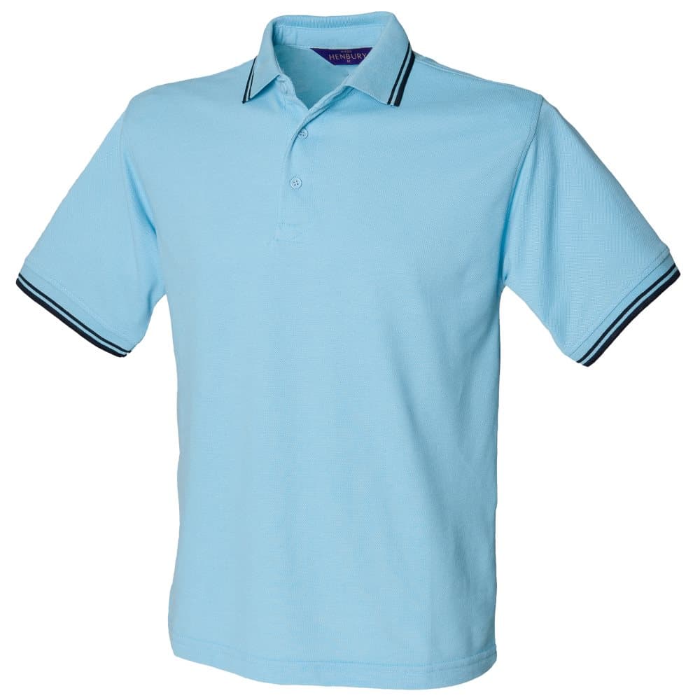 Henbury Kids Unisex 65/35 Contrast Tipped Polo Shirt (Pack of 2)