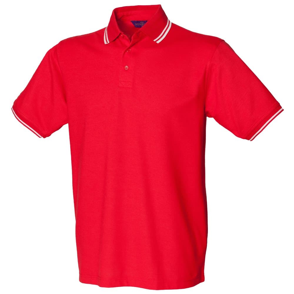 Henbury Kids Unisex 65/35 Contrast Tipped Polo Shirt (Pack of 2)