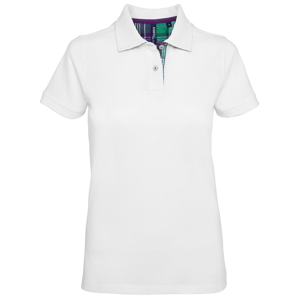 Asquith & Fox Womens/Ladies Check Trim Polo Shirt
