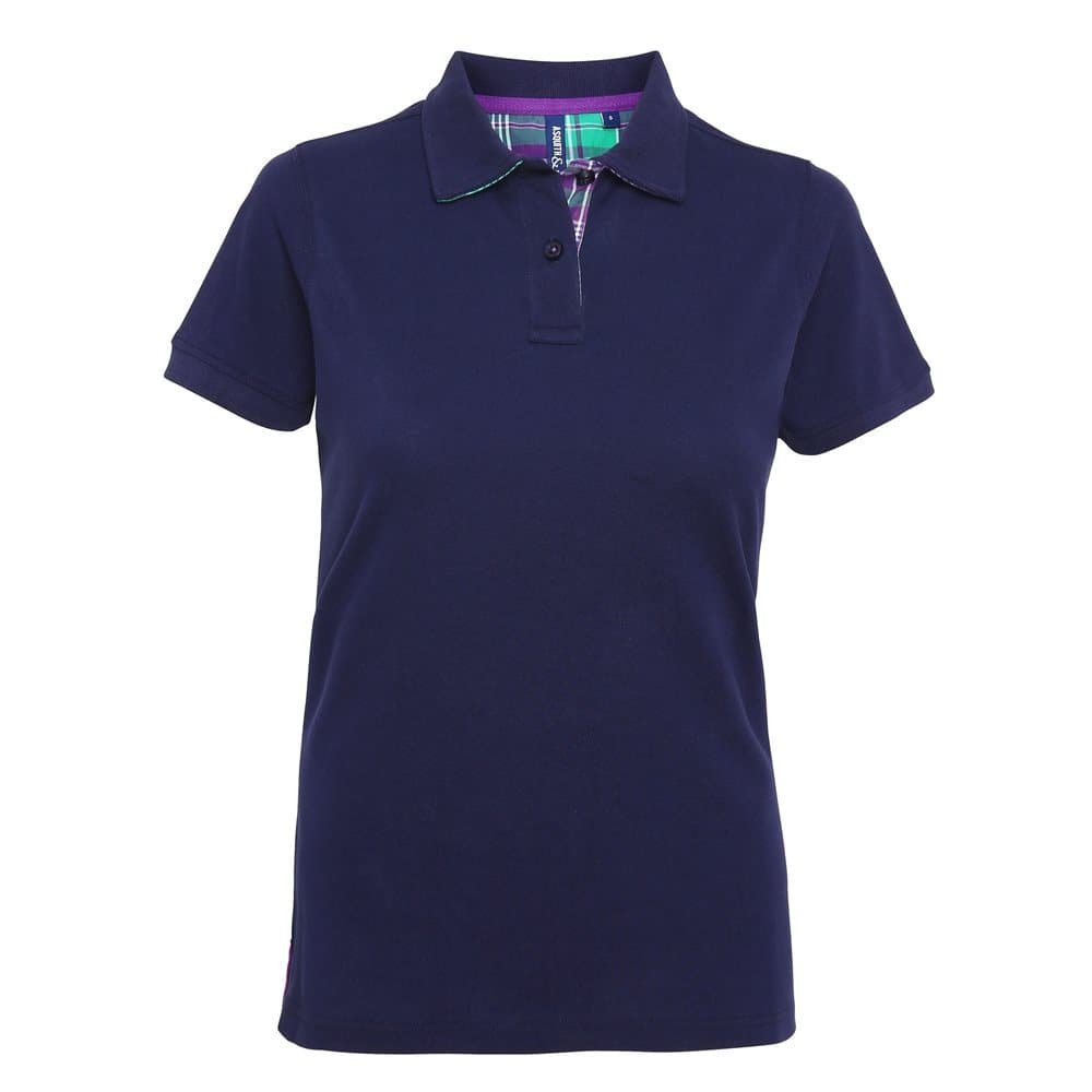Asquith & Fox Womens/Ladies Check Trim Polo Shirt
