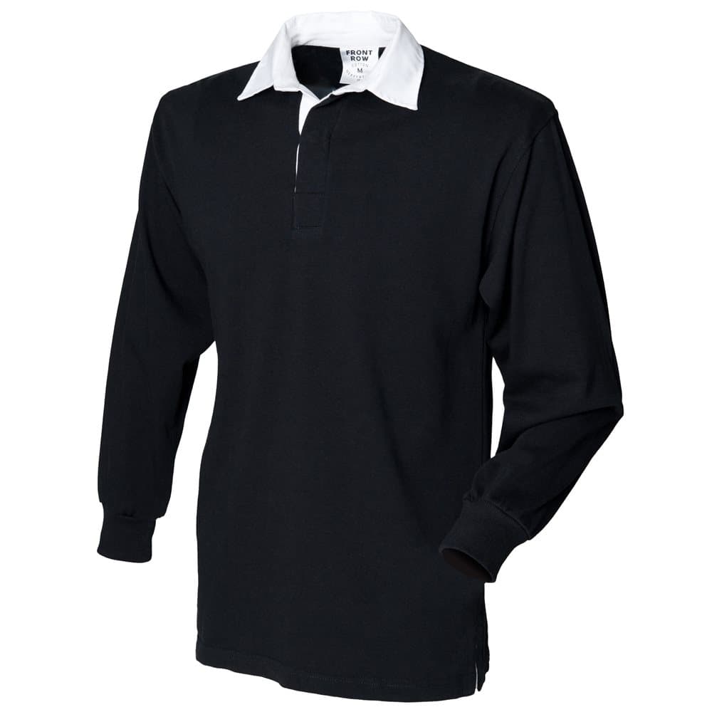Front Row Kids Unisex Long Sleeve Plain Rugby Sports Polo Shirt (Pack of 2)