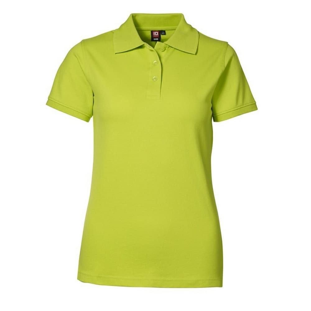 ID Womens/Ladies Stretch Pique Fitted Short Sleeve Polo Shirt