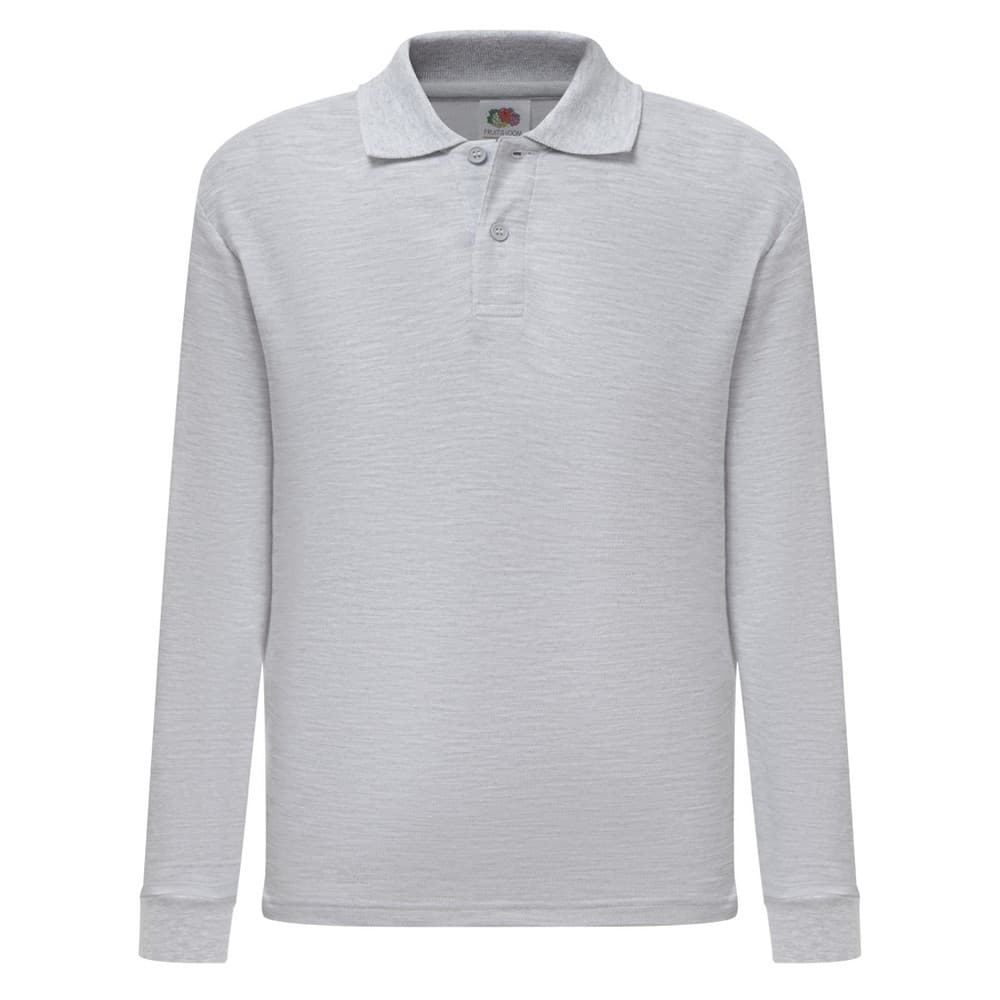 Fruit Of The Loom Childrens/Kids Long Sleeve Pique Polo Shirt