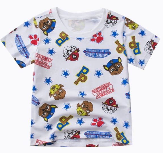 Lapset T SHIRT PAW PATROL Valkoiset koot 90-120 Kesä uusi malli 110