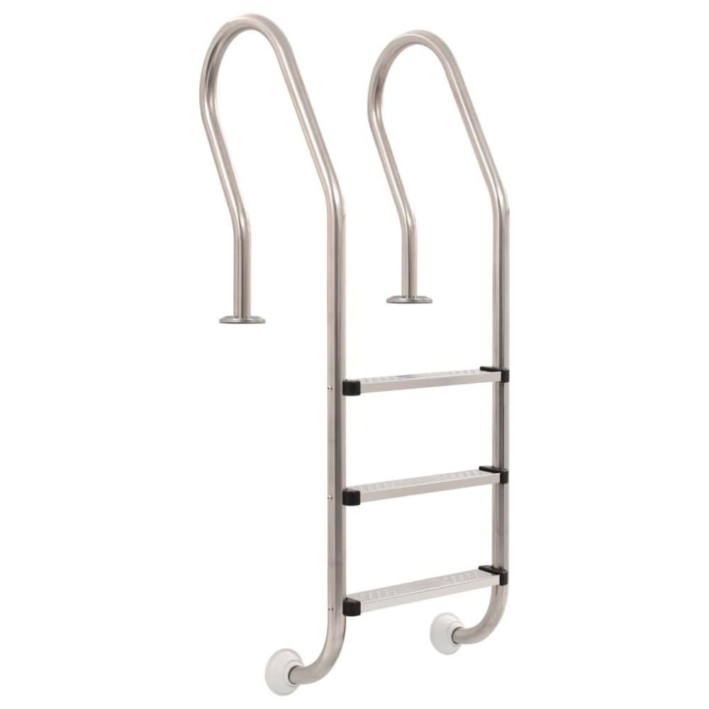 vidaXL poolstige 3 trin rustfrit stål 120 cm