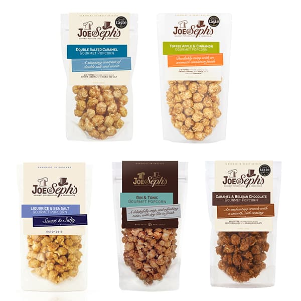 Joe & Sephs Gourmet Popcorn elskere sæt - 5 x 80g poser