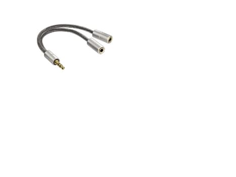Hama "AluLine" Compact Adapter - Audio-adapter - digitalt ljud - stereo mini jack (hane) till stereo mini jack (hona) - silver