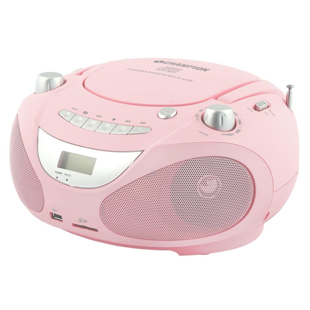 Boombox CD/Radio/MP3/USB Rosa, CHAMPION