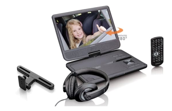 Lenco DVP-1010, Bärbar DVD-spelare, Cabriolet, Svart, CD, DVD, NTSC, PAL, 25,4 cm (10")