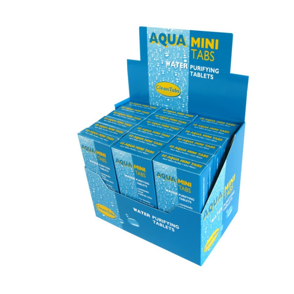 Clean Tabs Aqua Mini Tabs Water Purifying Tablets Display Box