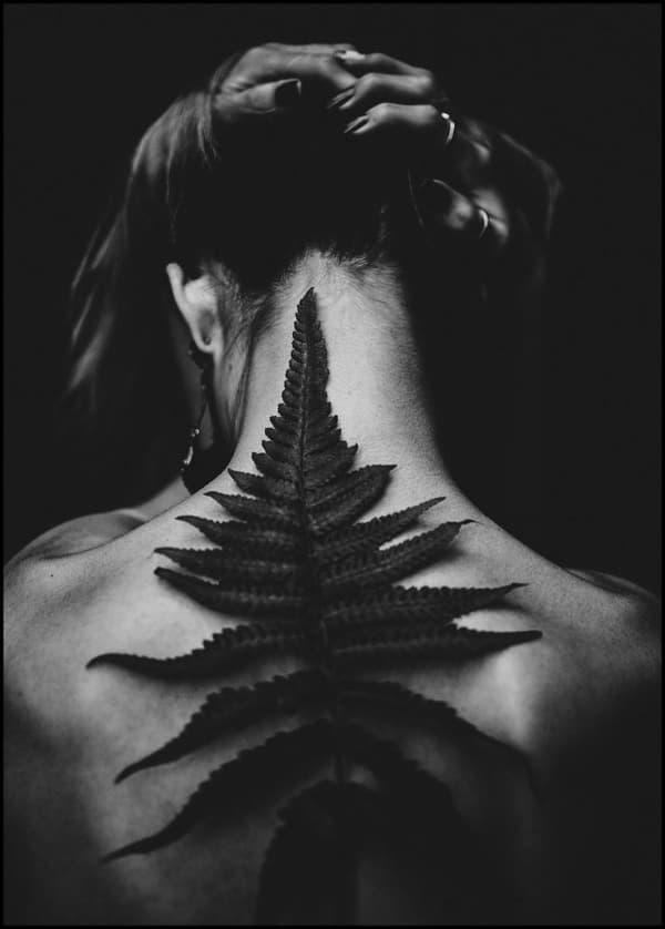 WOMAN WITH LEAF POSTER