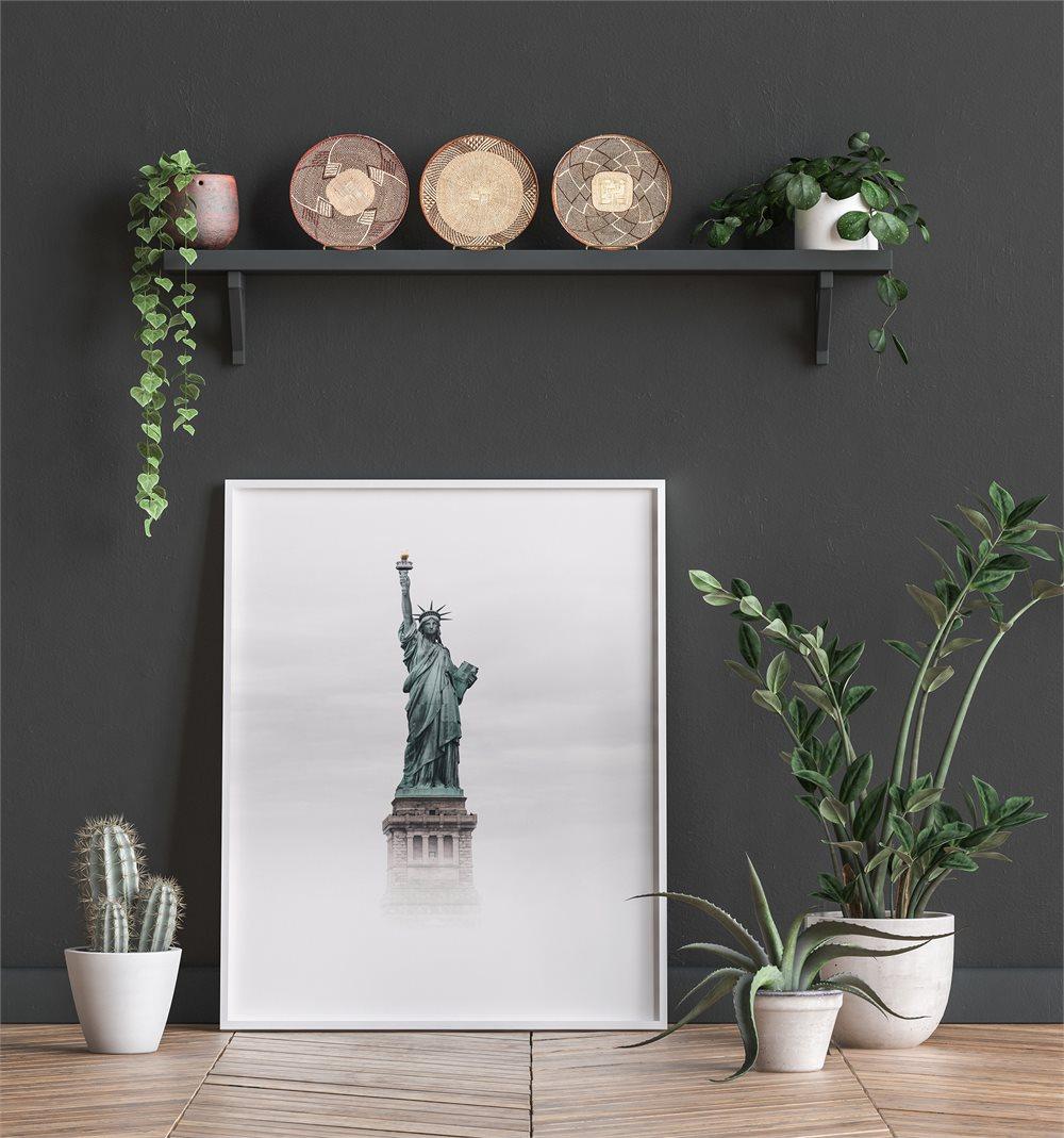 STATUE OF LIBERTY FOGGY POSTER