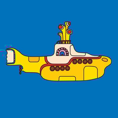 Konsttryck: Beatles - Yellow Submarine Bold