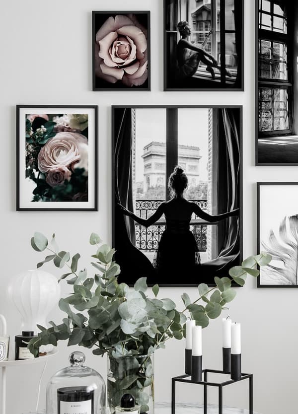 GIRL IN PARIS WINDOW POSTER