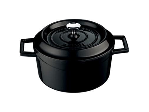 Gryde Lava 10 ltr Ø32x15 cm med Låg Støbejern Sort,1 stk