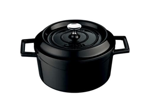 Gryde Lava 1.5 ltr Ø16x9.5 cm med Låg Støbejern Sort,1 stk