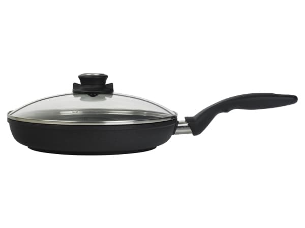XD Induction Fry pan 9,5" w / Lid - Ø24cm - gjuten Alu - glas - Svart non-stick
