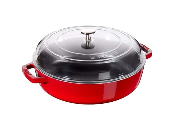 ZWILLING 40501-038-0, 3,7 l, Keramisk, Gass, Halogen, Induksjon, Forseglet Plate, Sort, Rød, 28 cm, Ergonomisk, 360 mm