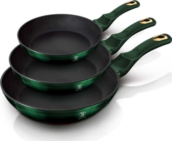 Berlinger Haus Frying pan SET OF 3 GRANITE PANS 20/24/28CM BERLINGER HAUS METALLIC EMERALD [BH-6178]