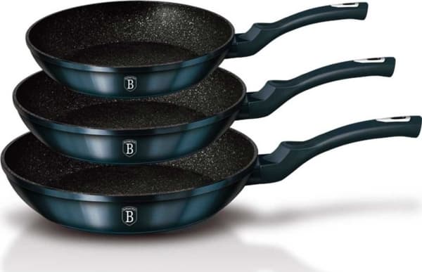 Berlinger Haus Frying pan SET OF 3 GRANITE PANS 20/24/28CM BERLINGER HAUS METALLIC AQUAMARINE [BH-6177]