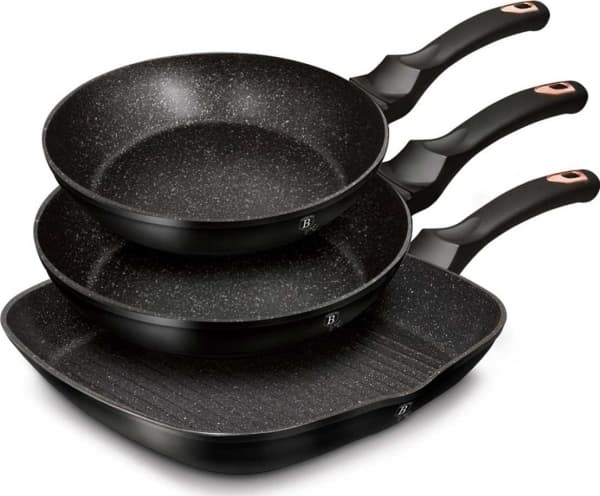 Berlinger Haus Frying pan SET OF 3 GRANITE PANS BERLINGERHAUS BLACK ROSE BH-6156