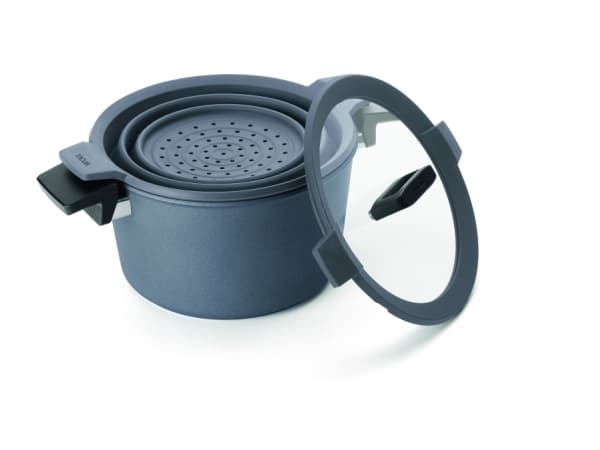WOLL 124-1CPI, 5 l, Blå, Grå, Aluminium, Keramisk, Gass, Halogen, Induksjon, Forseglet Plate, Svart, 24 cm