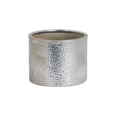 Hill Interiors Metallic Ceramic Cylindrical Planter