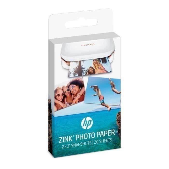 HP ZINK selvklæbende fotopapir - 20 ark - 5 x 7,6 cm (2 x 3 tommer) - HP tandhjul