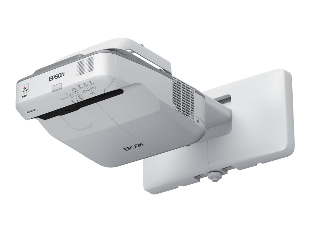 Epson EB-685W - 3LCD-projektor - 3500 lumen (vit) - 3500 lumen (färg) - WXGA (1280 x 800) - 16:10 - 720p - LAN - grå, vit