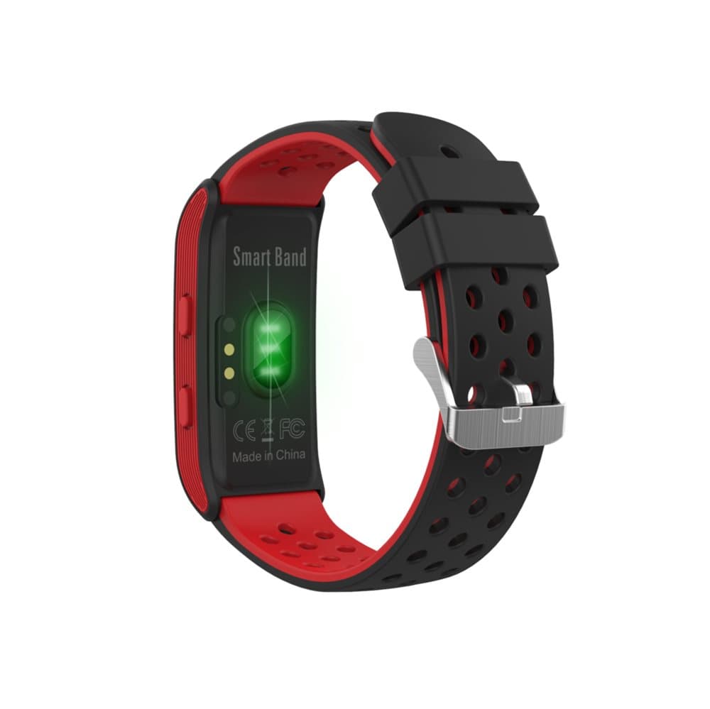 Fitness Tracker Watch with Heart Rate Monitor, IP68 Waterproof - Black/red