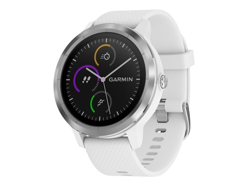 Bild av Garmin vívoactive 3 - Rostfritt stål - smart klocka med band - vit - Bluetooth, ANT+/ANT - 43 g - Engelsk Version