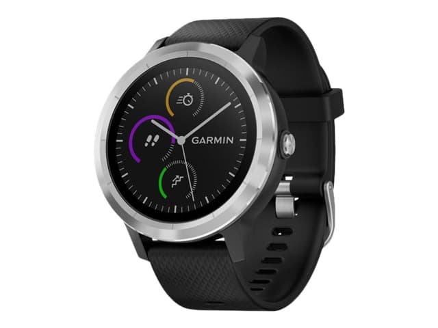 Garmin vívoactive 3 - Rostfritt stål - smart klocka med band - silikon - svart - wrist size: 127-204 mm - display 1.2" - Bluetooth, ANT+/ANT - 43 g