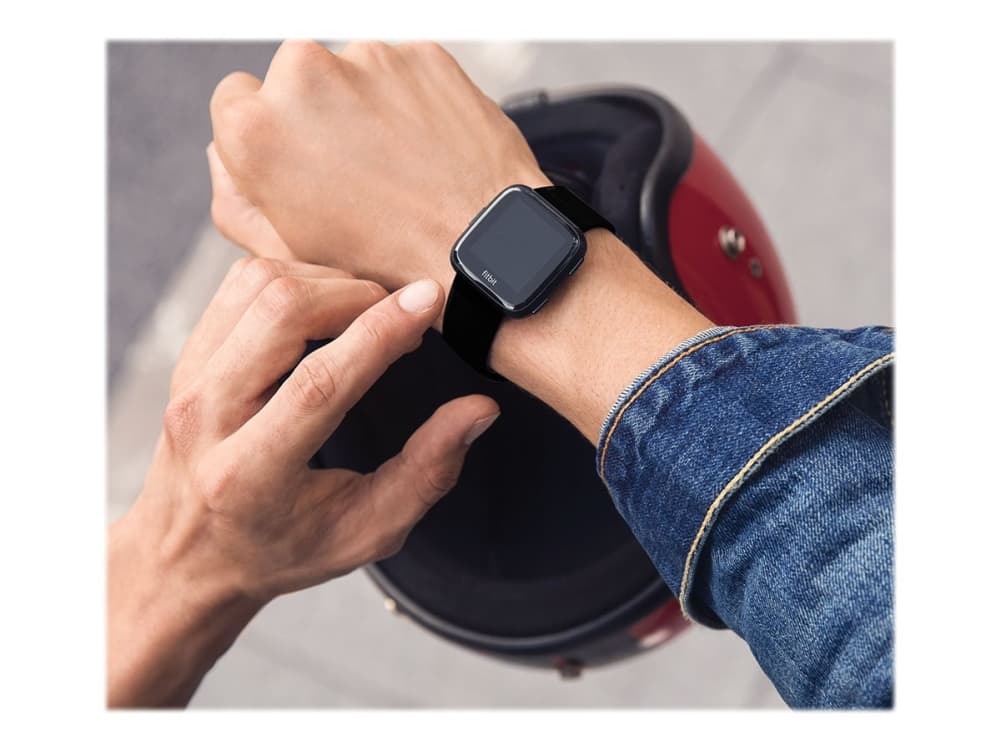 Fitbit Versa - Svart aluminium - smartklokke med bånd - svart - Bluetooth, NFC