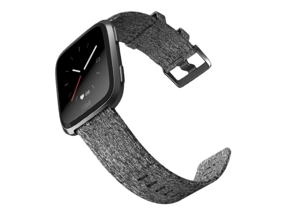 Fitbit Versa - Special Edition - svart - smart klocka med vävt band - antracitgrå - Bluetooth, NFC