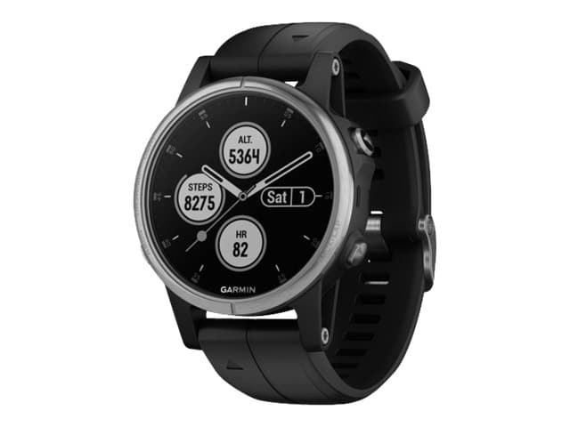 Garmin fenix 5S PLUS - GPS/GLONASS/Galileo-klokke - vandring, syklus, Golf, løp, svømming 1.2" - båndstørrelse 145-217 mm