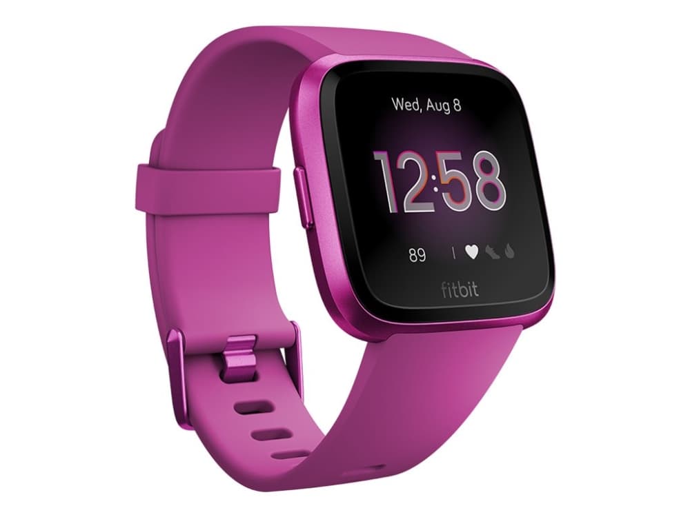 Fitbit Versa - Lite Edition - mullbär - smart klocka med band - silikon - mullbär - band size: S/L - Bluetooth - 40 g
