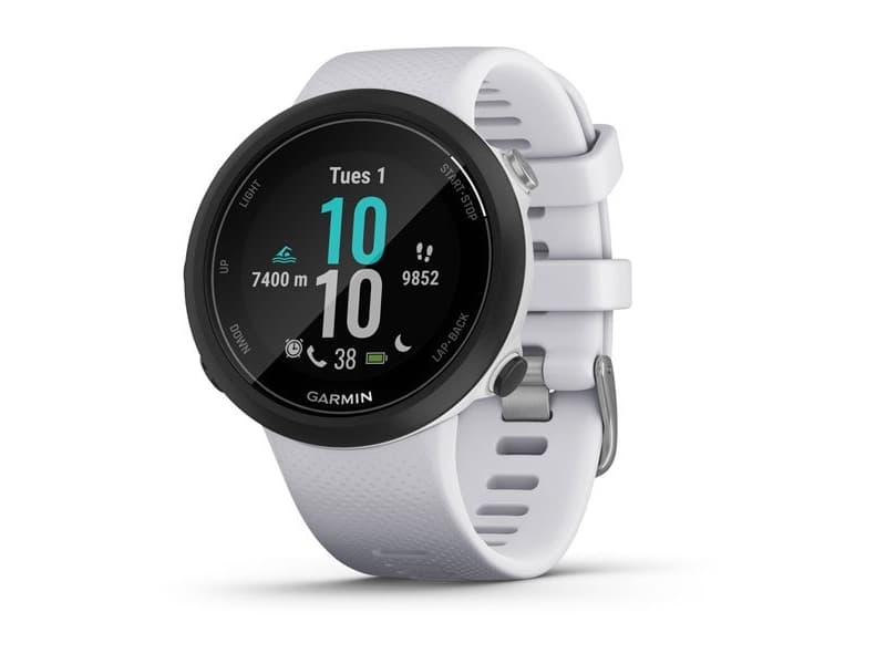 Garmin Swim 2, Svart, Vattentålig, Rund, Silikon, Vit, Glas