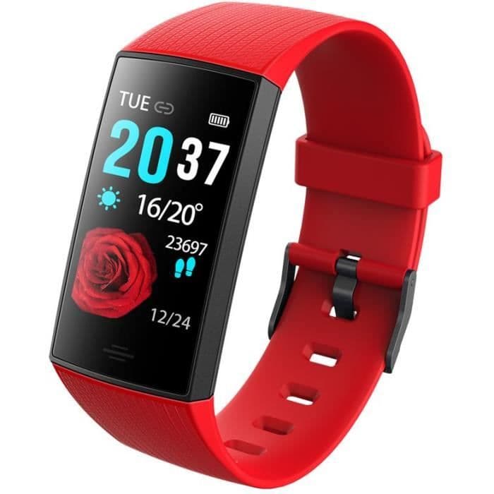WEE'PLUG SB18 + tilsluttet armbånd - Multisports - Cardio håndled - Bluetooth - Vandtæt - Rød