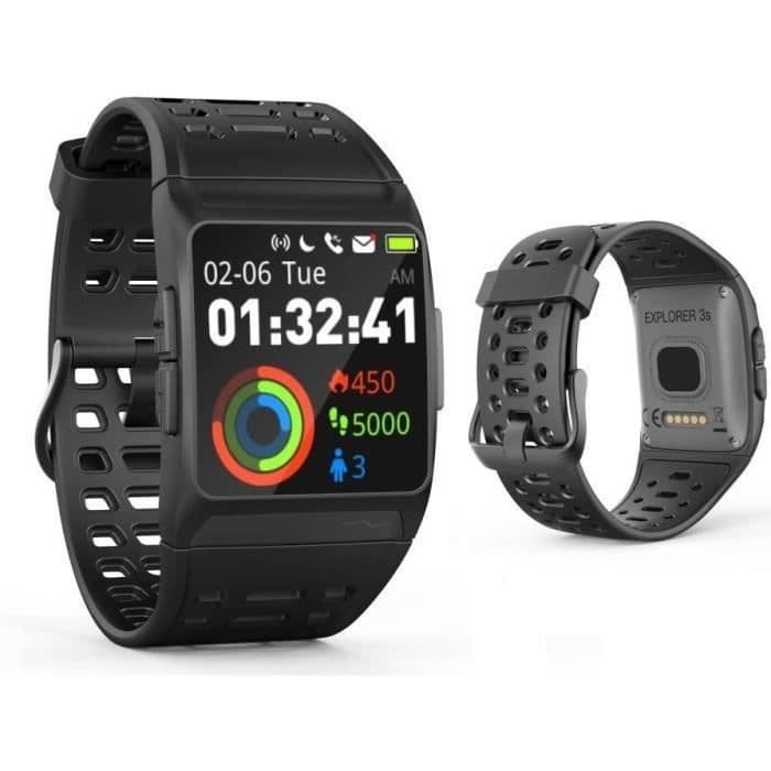 WEE PLUG Explorer 3s tilsluttet ur - GPS - Cardio - Bluetooth - Multisports - IP68 - Sort / Grå
